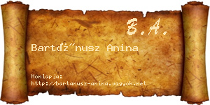 Bartánusz Anina névjegykártya